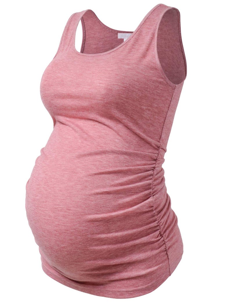 Bhome Baby Shower Maternity Tank Top for Gender Reveal Rose XL - Image 1